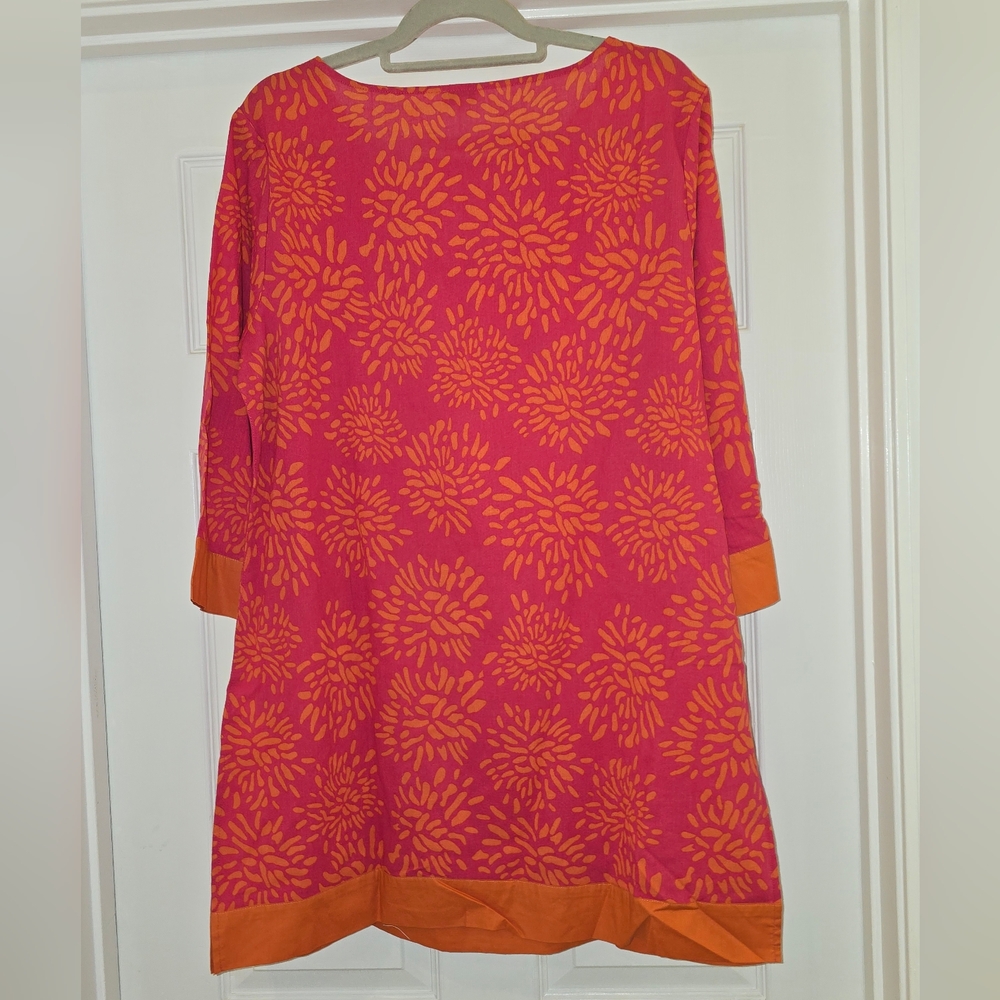 Talbots Pink and Orange Floral Tunic Dress - Picture 2 of 4